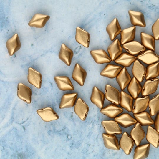 GemDUO™ 8mm 2-Hole Czech Glass Diamond Beads